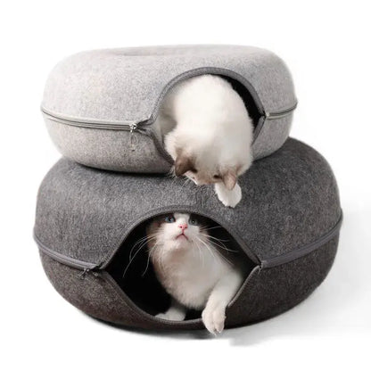 Cama-Túnel Interactiva "Donut" para Gatos (de Fieltro)