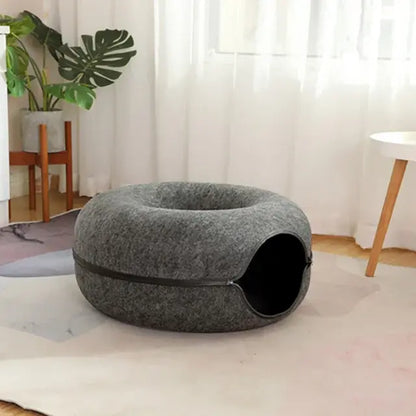 Cama-Túnel Interactiva "Donut" para Gatos (de Fieltro)